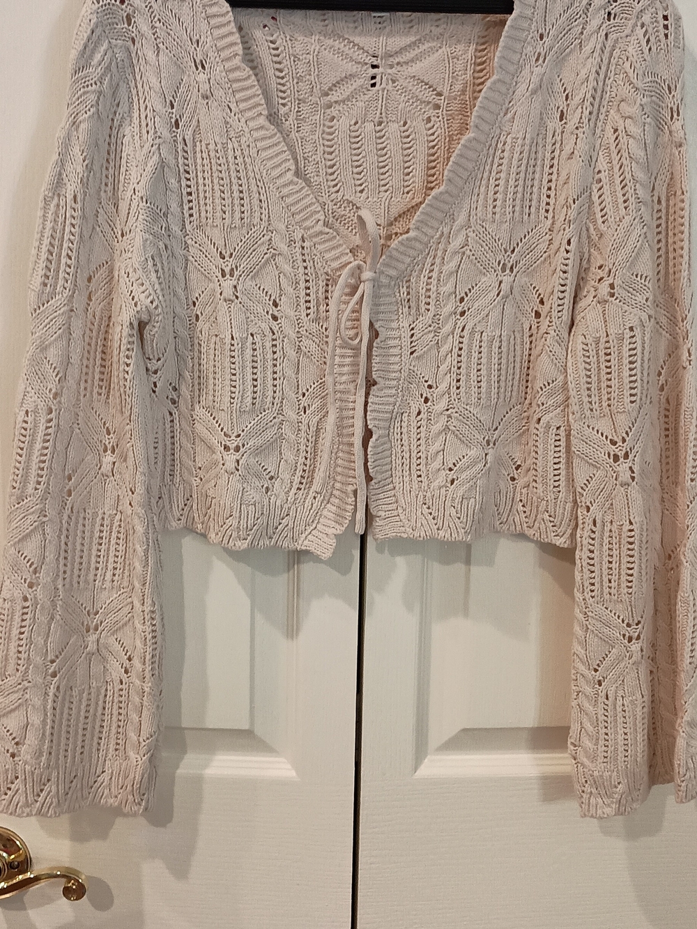 moon & madison Beige Crochet Tie-Front Cardigan NWT - Picture 10 of 10